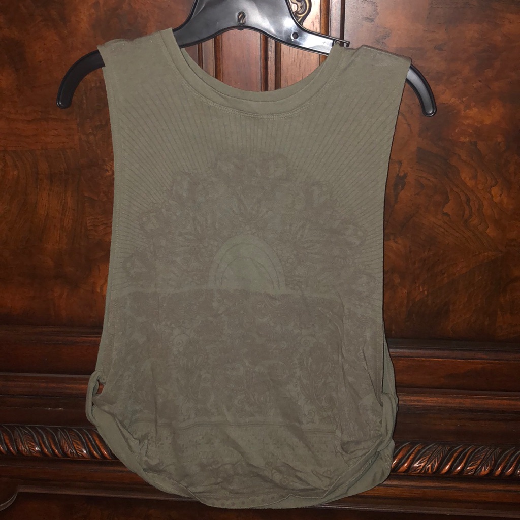 Olive Split Side Tank Top